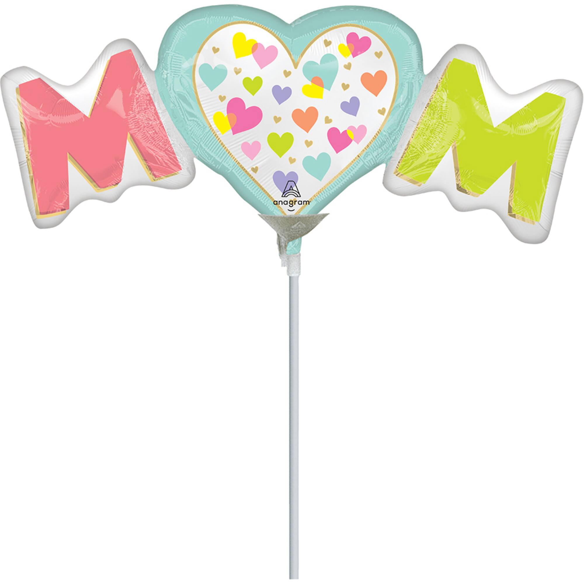 15" Satin Brights Mom Stick Balloon